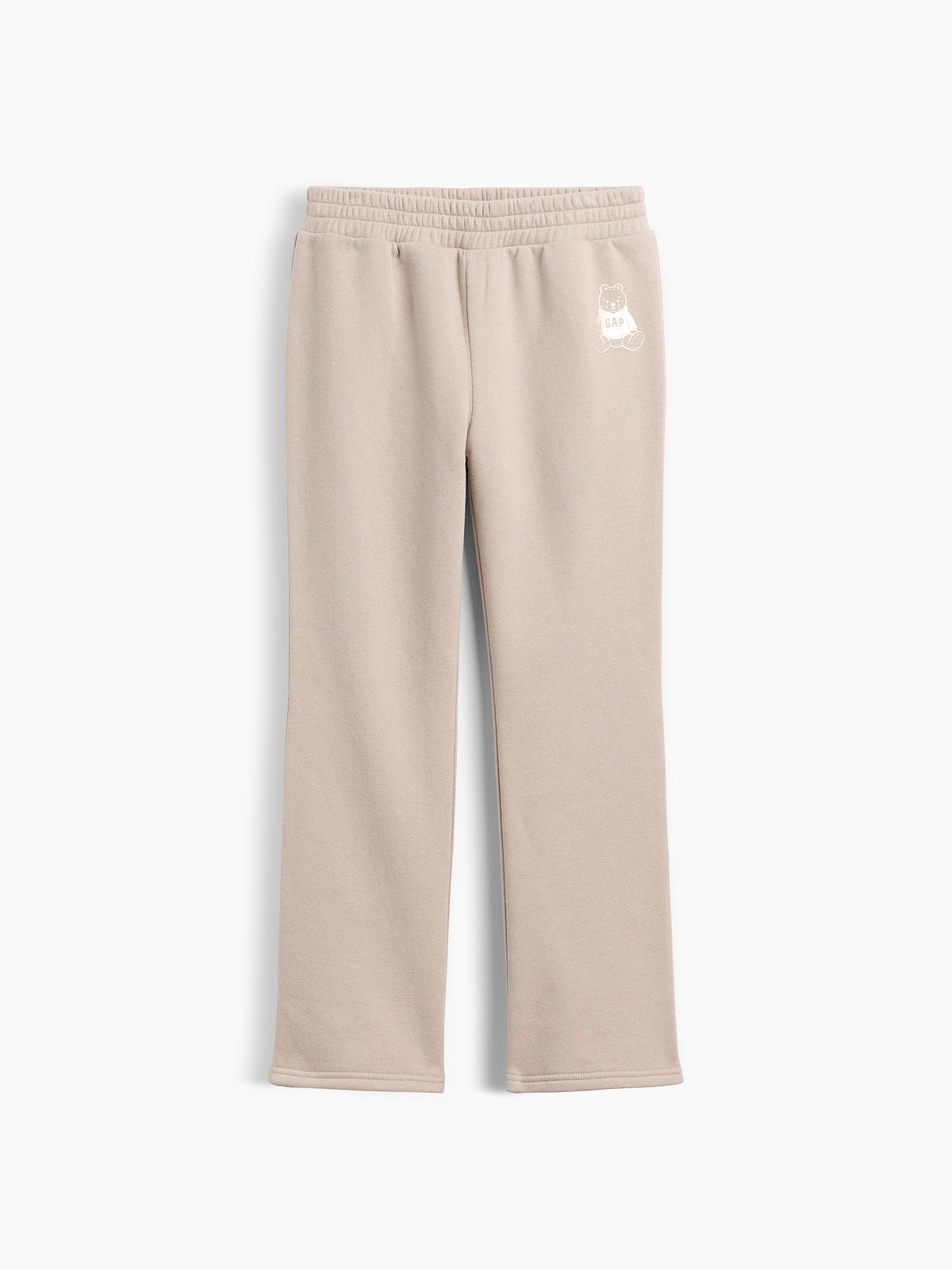 Kids Graphic Bootcut Sweatpants - Beige Bear Logo