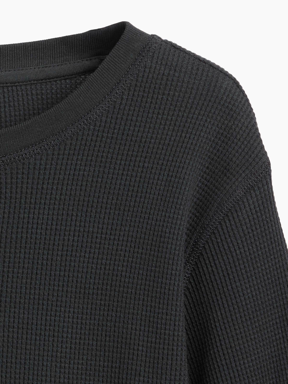 Kids Waffle-Knit Crewneck T-Shirt