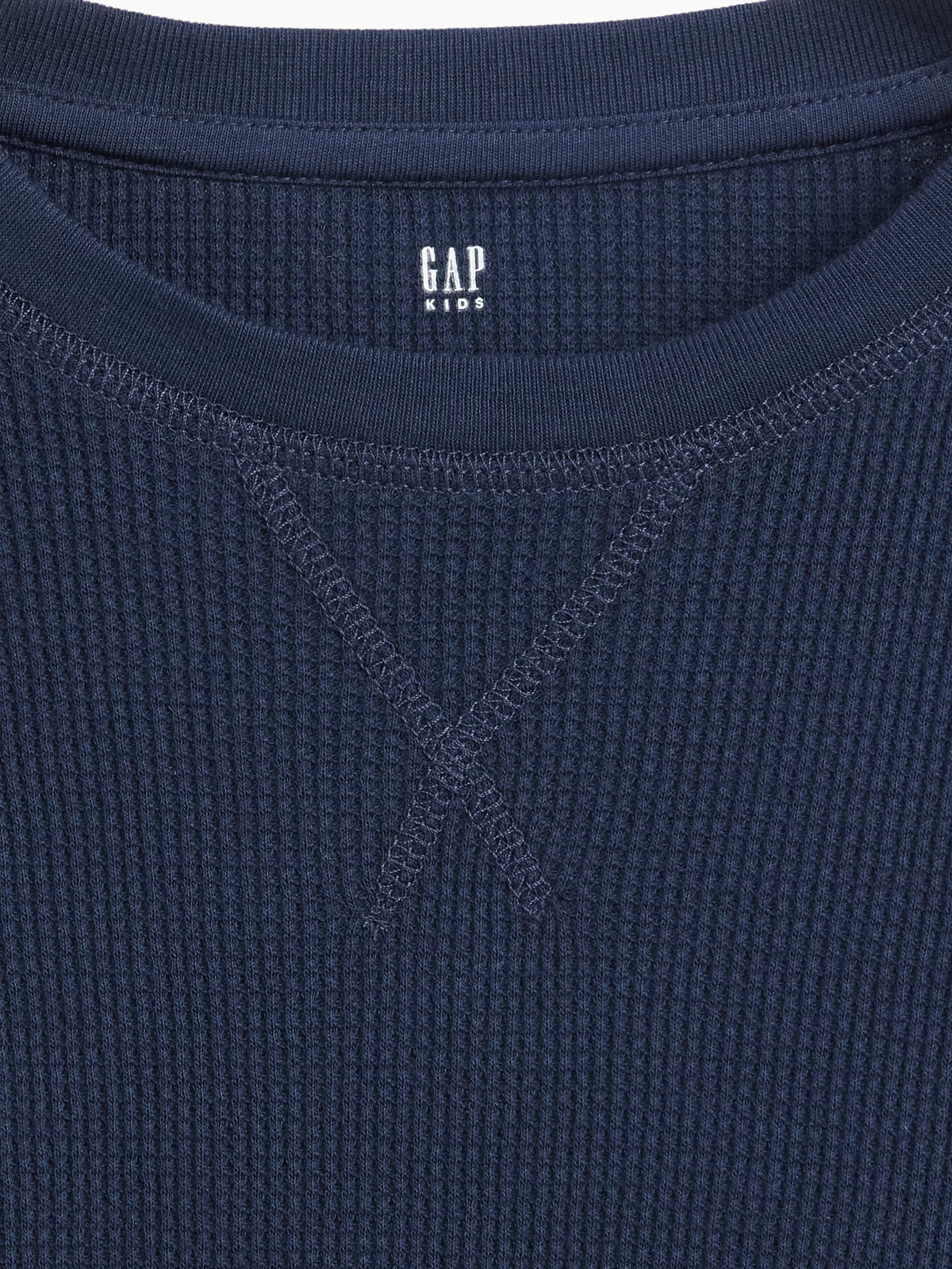 Kids Waffle-Knit Crewneck T-Shirt
