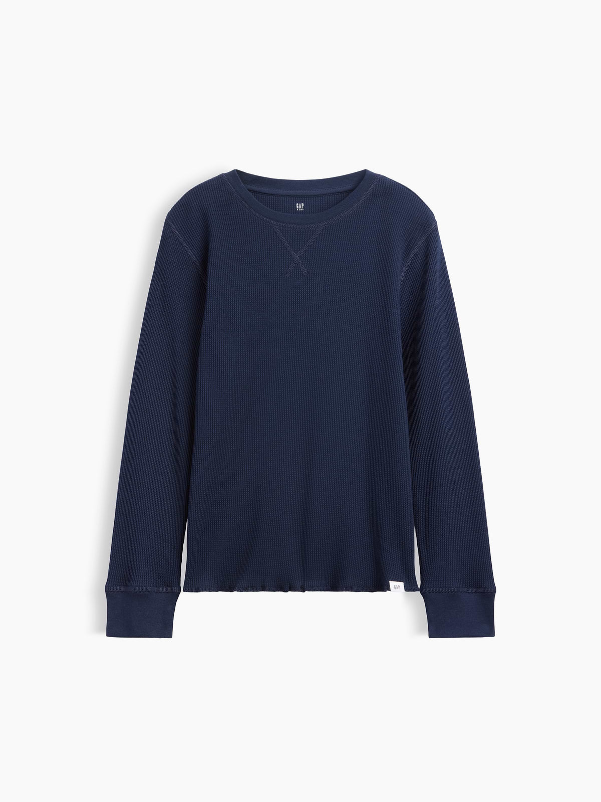 Kids Waffle-Knit Crewneck T-Shirt - Tapestry Navy