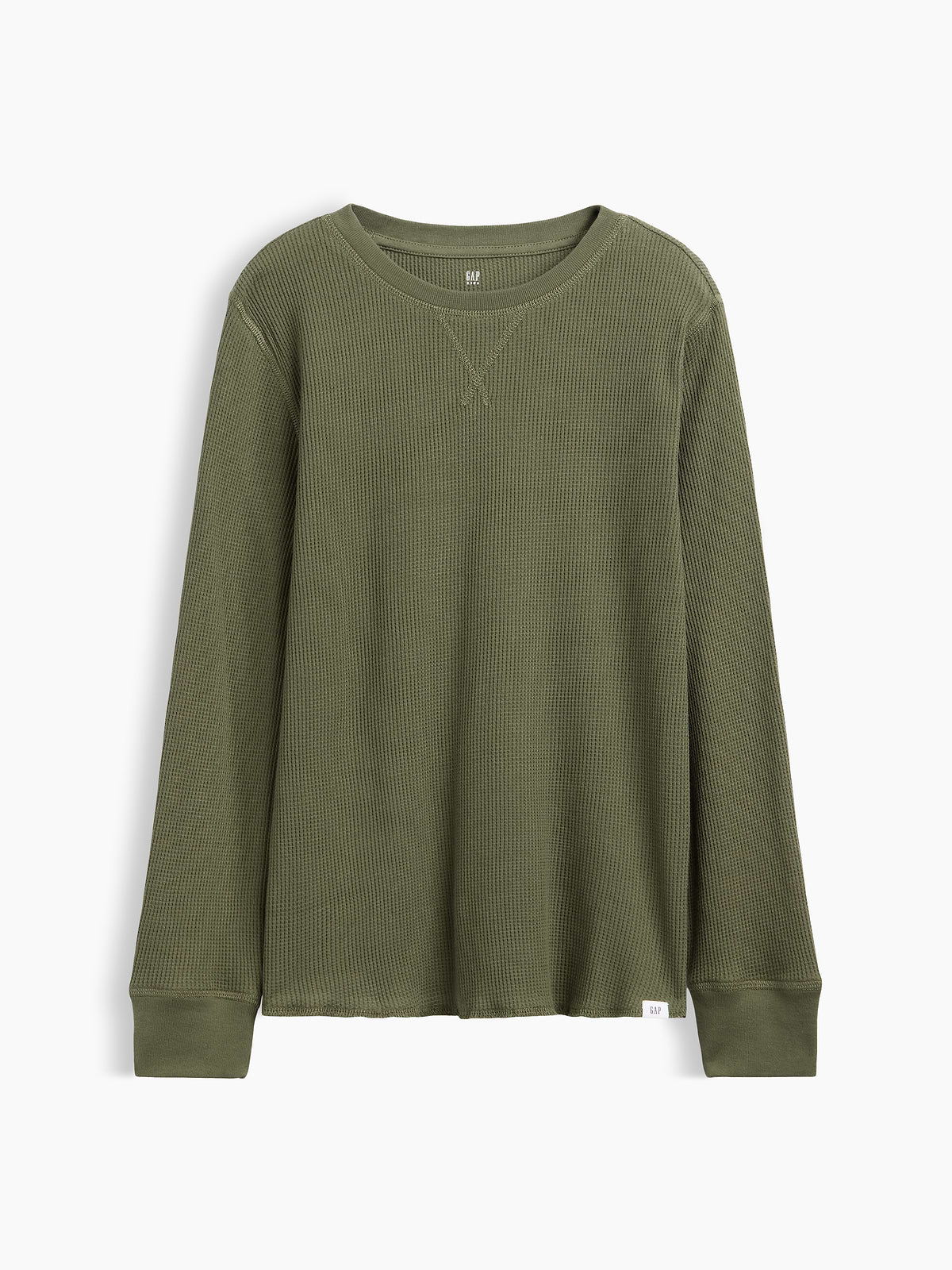 Kids Waffle-Knit Crewneck T-Shirt - Tweed Green