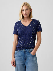 Favorite V-Neck T-Shirt - Navy Dot