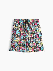 Kids 100% Recycled Pull-On Mesh Shorts - Black Ice Cream