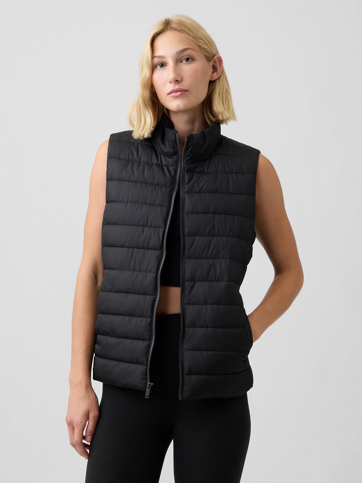 Relaxed Puffer Vest - Black