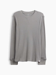 Kids Waffle-Knit Crewneck T-Shirt - Pilot Gray