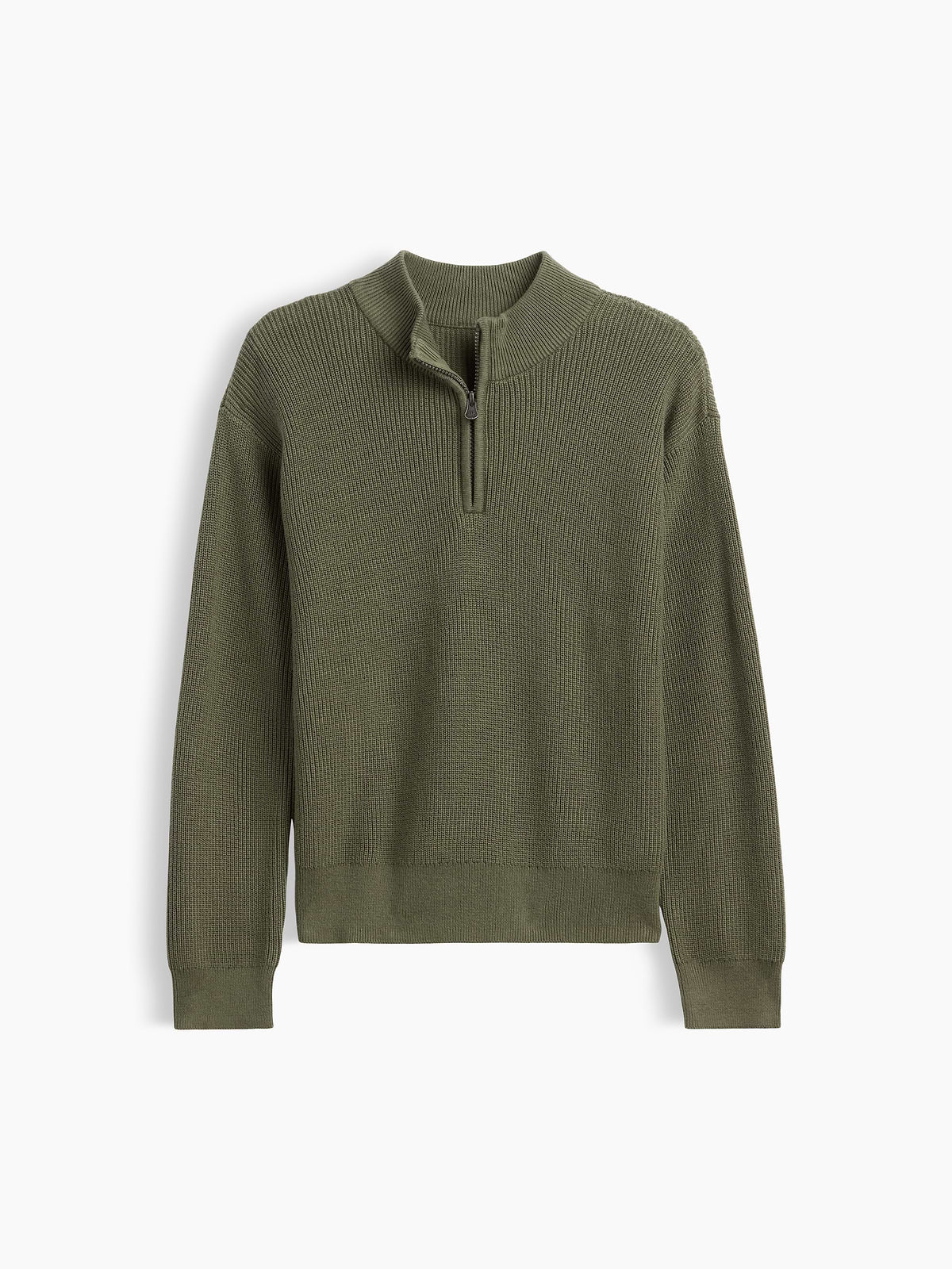 Kids Relaxed Quarter-Zip Sweater - Tweed Green