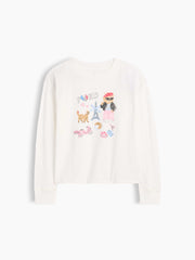 Kids Oversized Graphic T-Shirt - Paris White