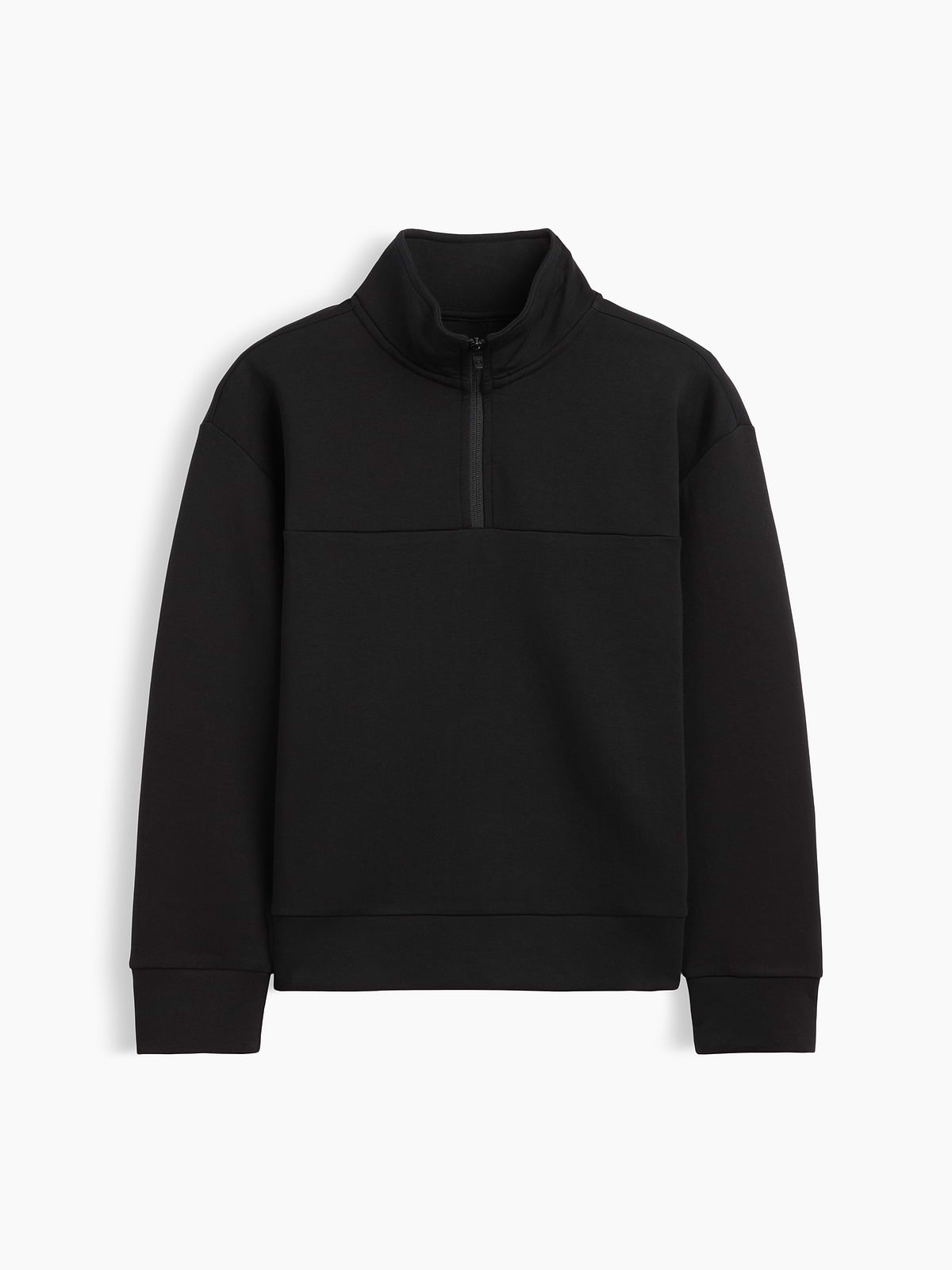 Kids Relaxed Quarter-Zip Tech Sweatshirt - True Black