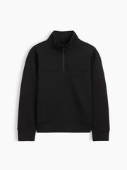 Kids Relaxed Quarter-Zip Tech Sweatshirt - True Black