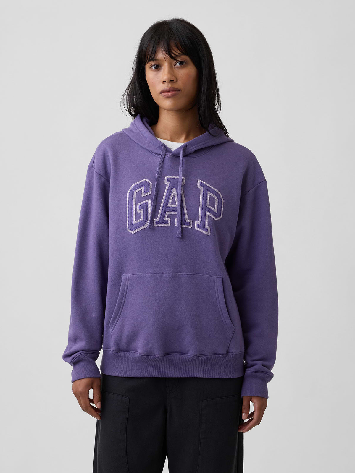 Relaxed Gap Logo Hoodie - Grape Purple
