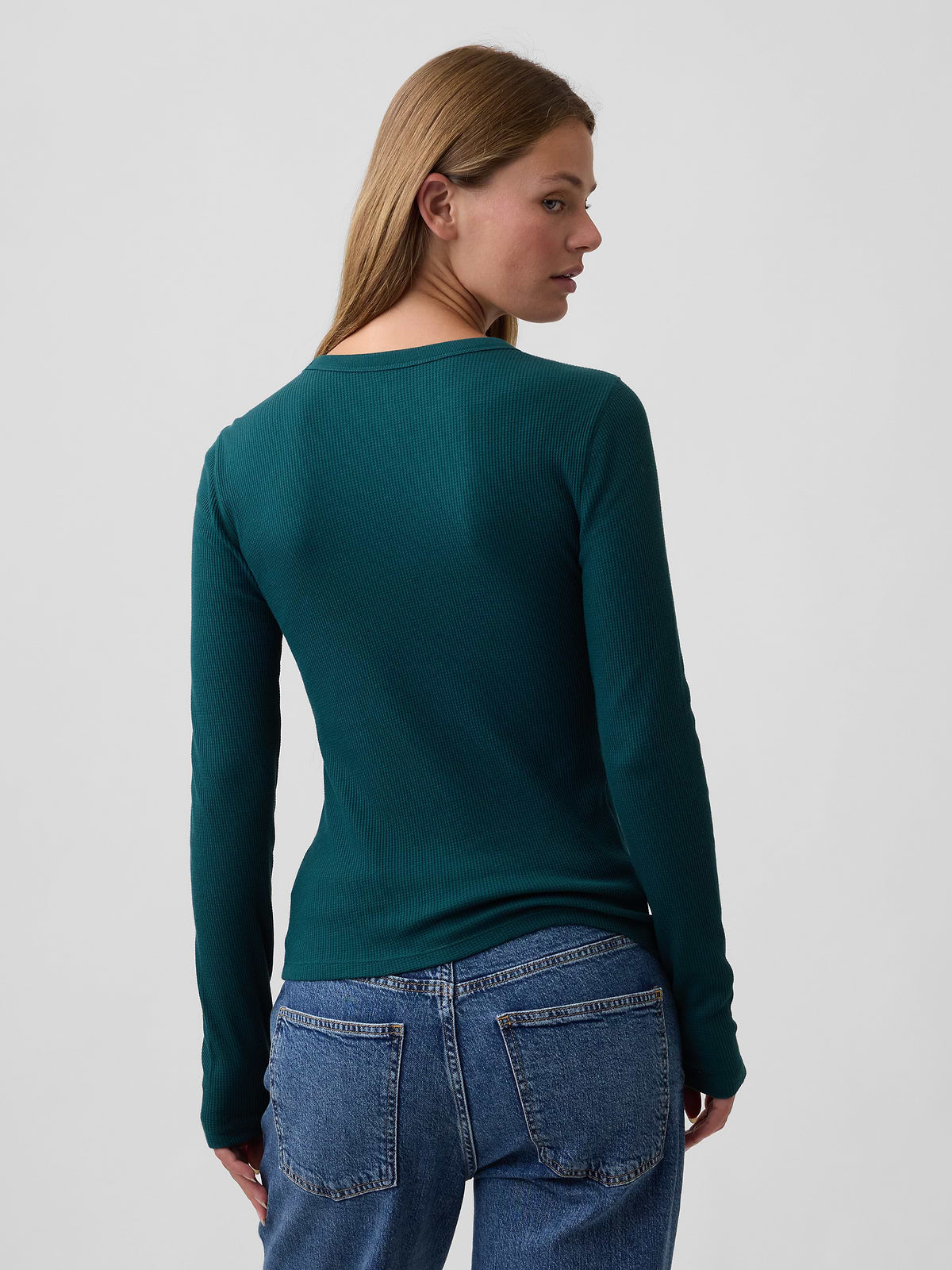 Waffle-Knit Crewneck T-Shirt