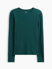 Waffle-Knit Crewneck T-Shirt