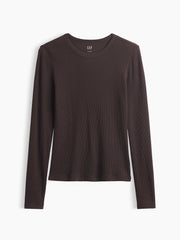 Waffle-Knit Crewneck T-Shirt