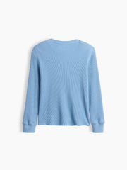Kids Waffle-Knit Crewneck T-Shirt