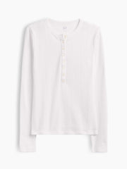 Pointelle Henley T-Shirt