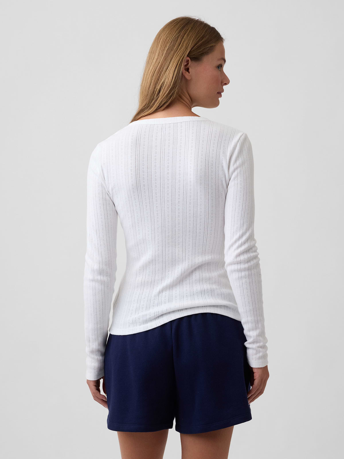 Pointelle Henley T-Shirt
