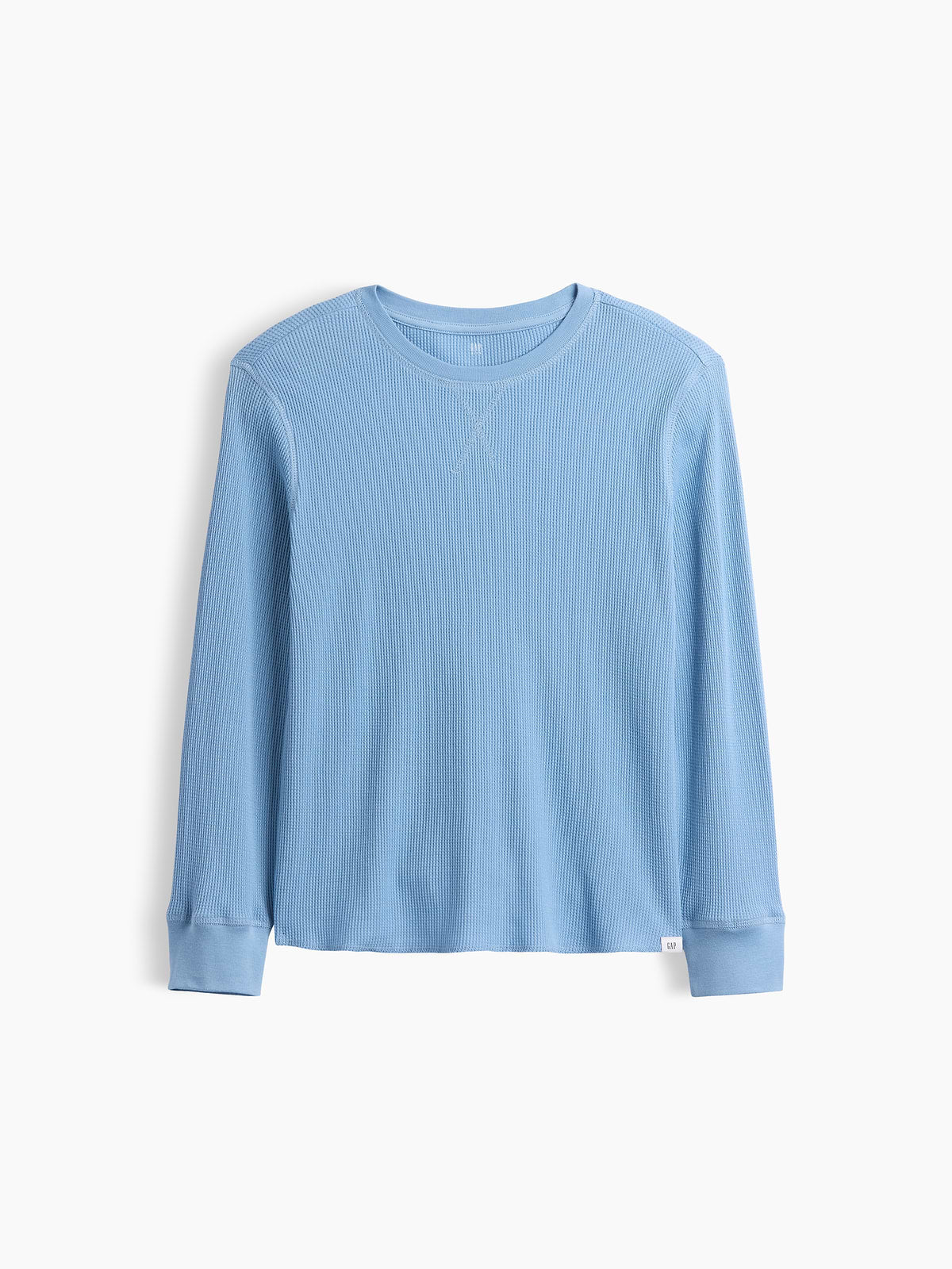 Kids Waffle-Knit Crewneck T-Shirt - Blue Suede