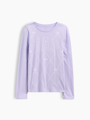 Kids Graphic T-Shirt - Purple Logo Bows