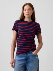 Favorite Crewneck T-Shirt - Modern Red Navy Stripe