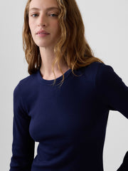 Waffle-Knit Crewneck T-Shirt