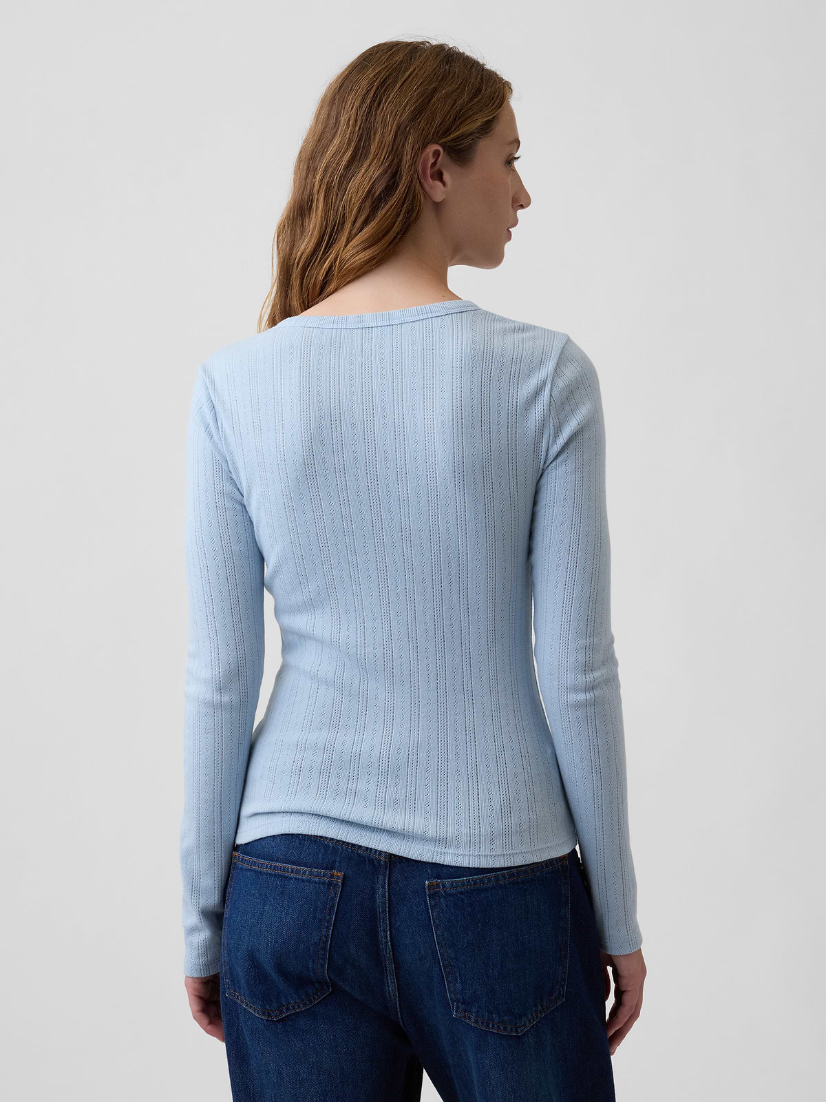 Pointelle Henley T-Shirt