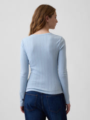 Pointelle Henley T-Shirt