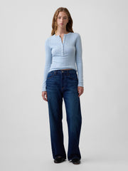 Pointelle Henley T-Shirt