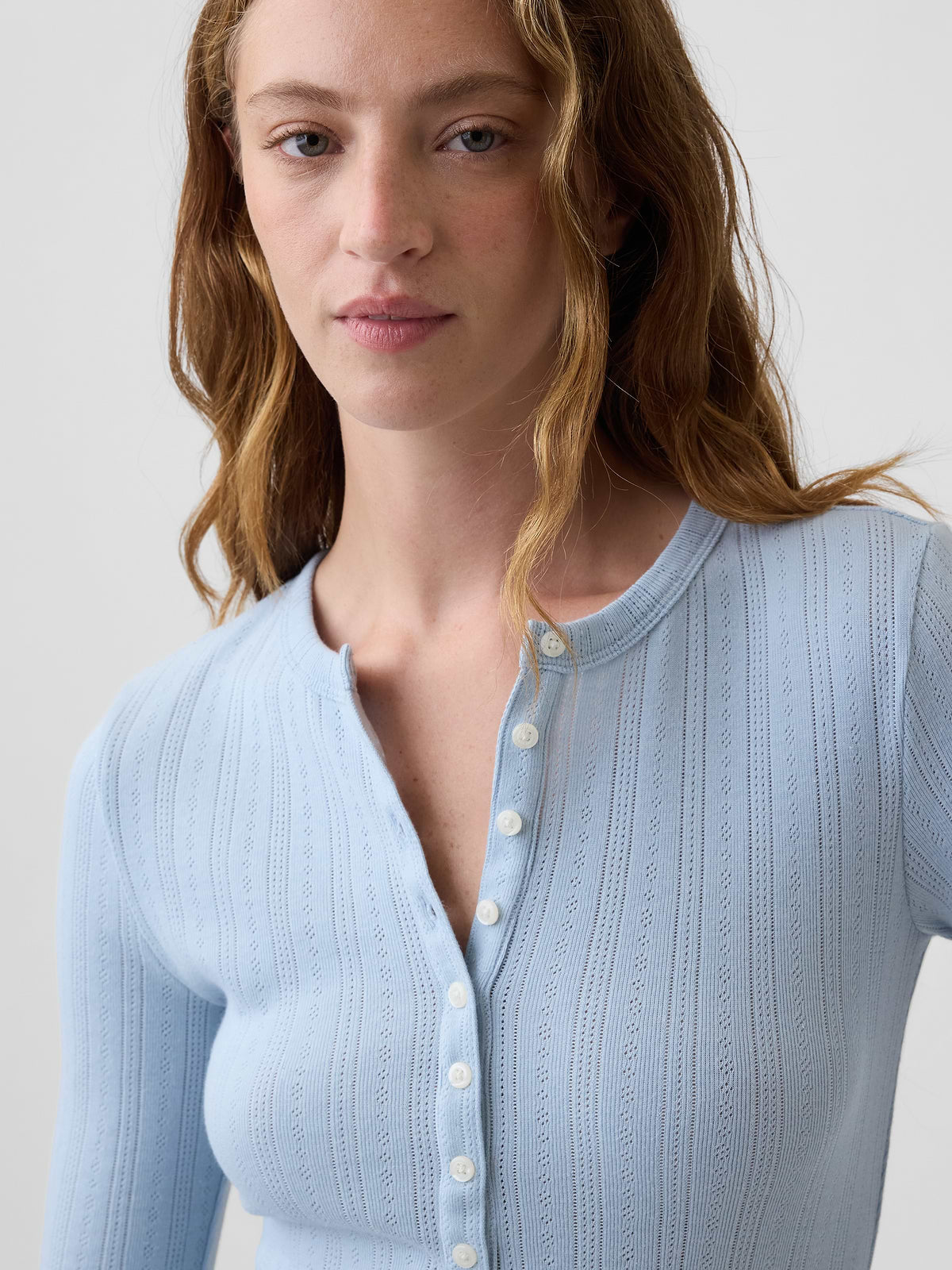 Pointelle Henley T-Shirt