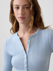 Pointelle Henley T-Shirt