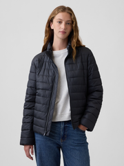 Relaxed Quilted Puffer Jacket - Black