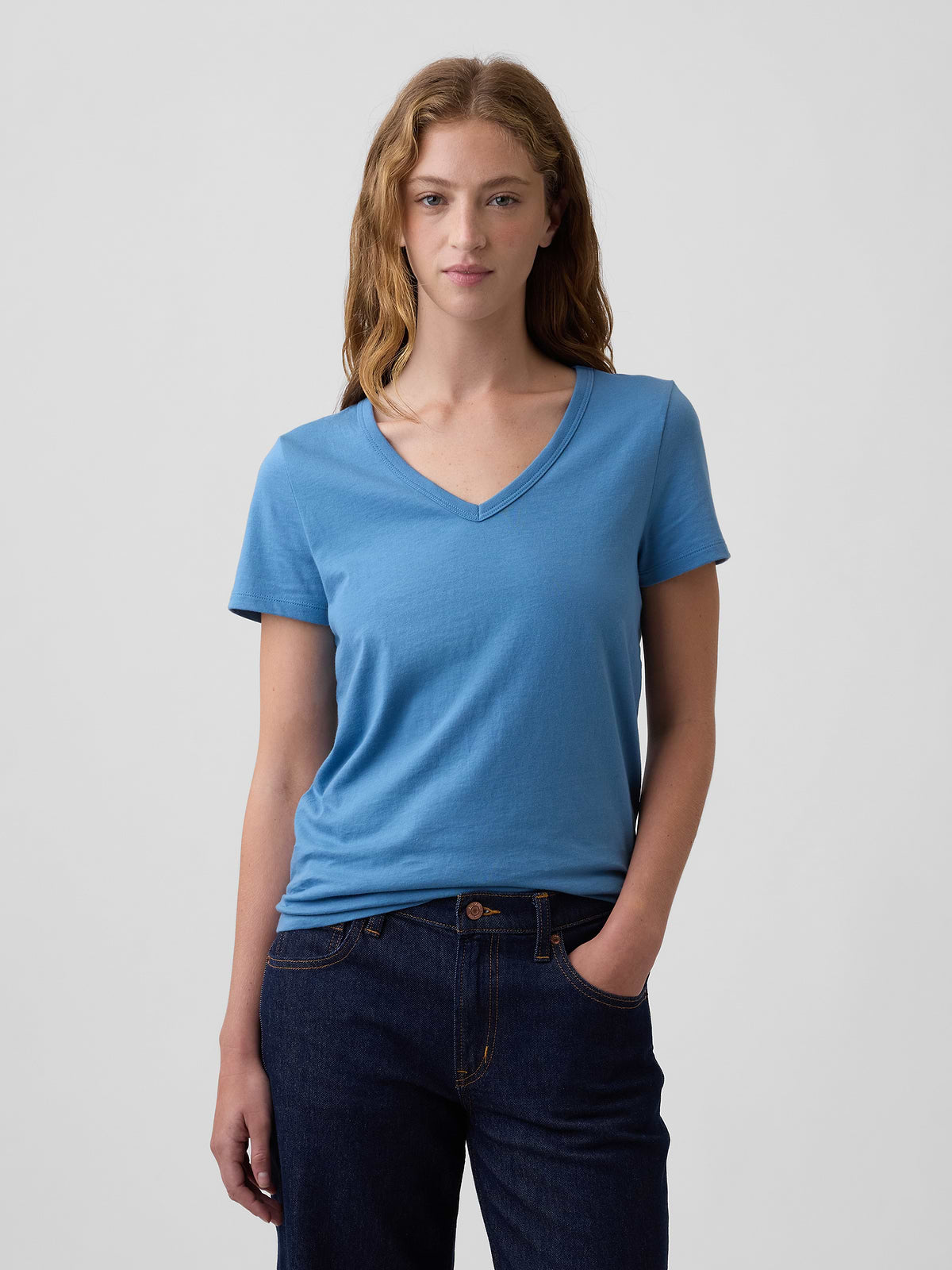 Favorite V-Neck T-Shirt - Skool Blue