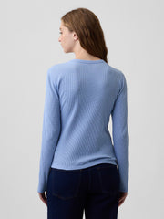 Waffle-Knit Crewneck T-Shirt