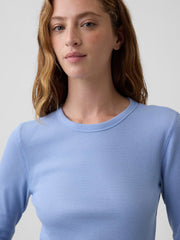 Waffle-Knit Crewneck T-Shirt