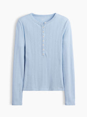 Pointelle Henley T-Shirt