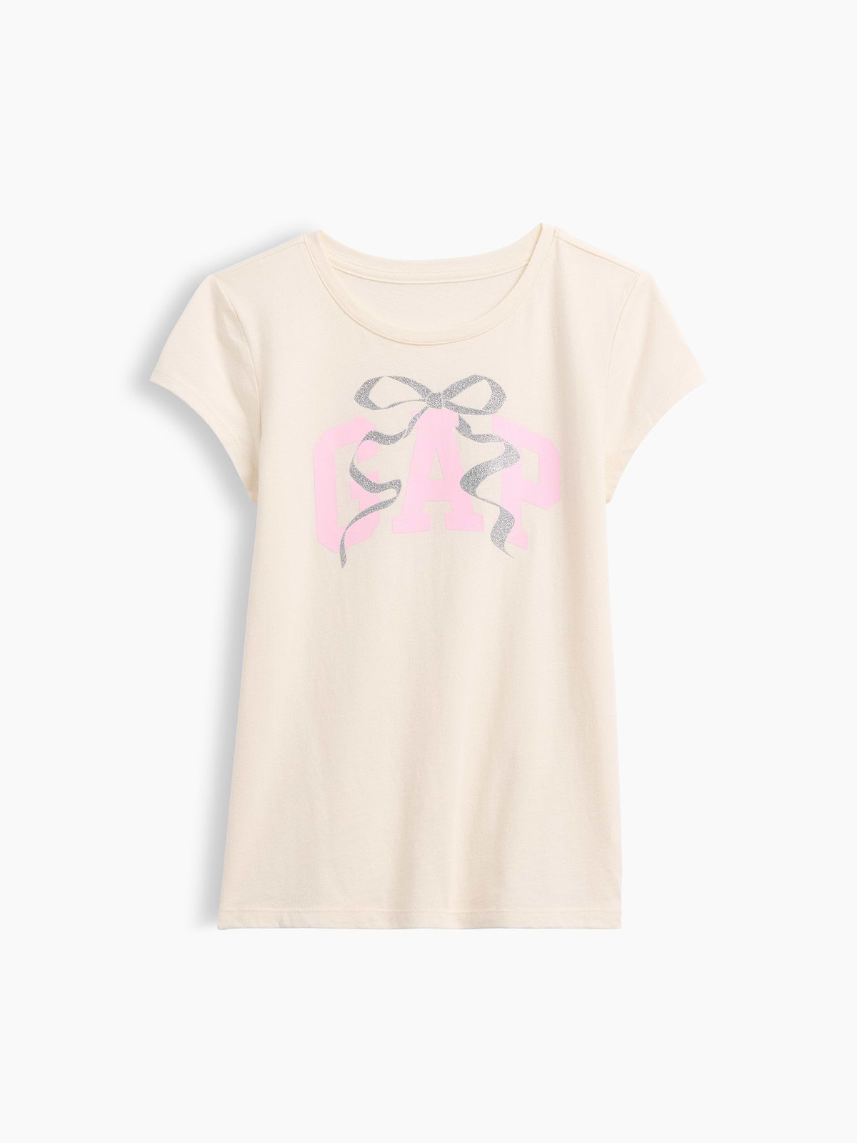 Kids Graphic T-Shirt - Ivory Logo Bow