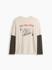 Kids Relaxed Graphic T-Shirt - Ivory Cream Frost