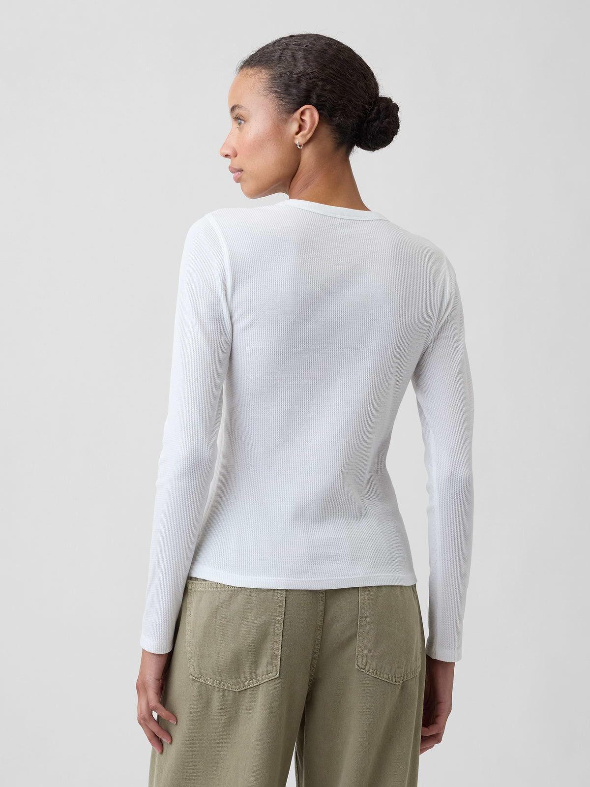 Waffle-Knit Crewneck T-Shirt