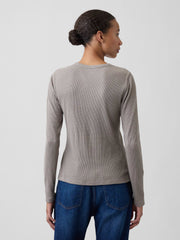 Waffle-Knit Crewneck T-Shirt
