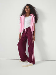 Kids Relaxed French Terry Track Pants - Tuscan Red
