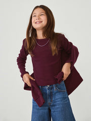 Kids Ribbed T-Shirt - Tuscan Red