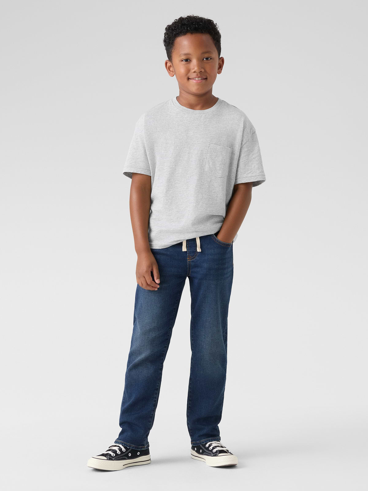 Kids Pull-On Original Straight Sweatpant Jeans - Dark Wash