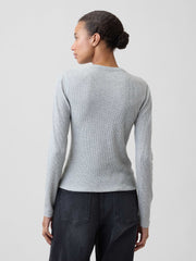 Waffle-Knit Crewneck T-Shirt