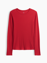 Waffle-Knit Crewneck T-Shirt