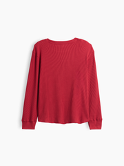 Kids Waffle-Knit Crewneck T-Shirt