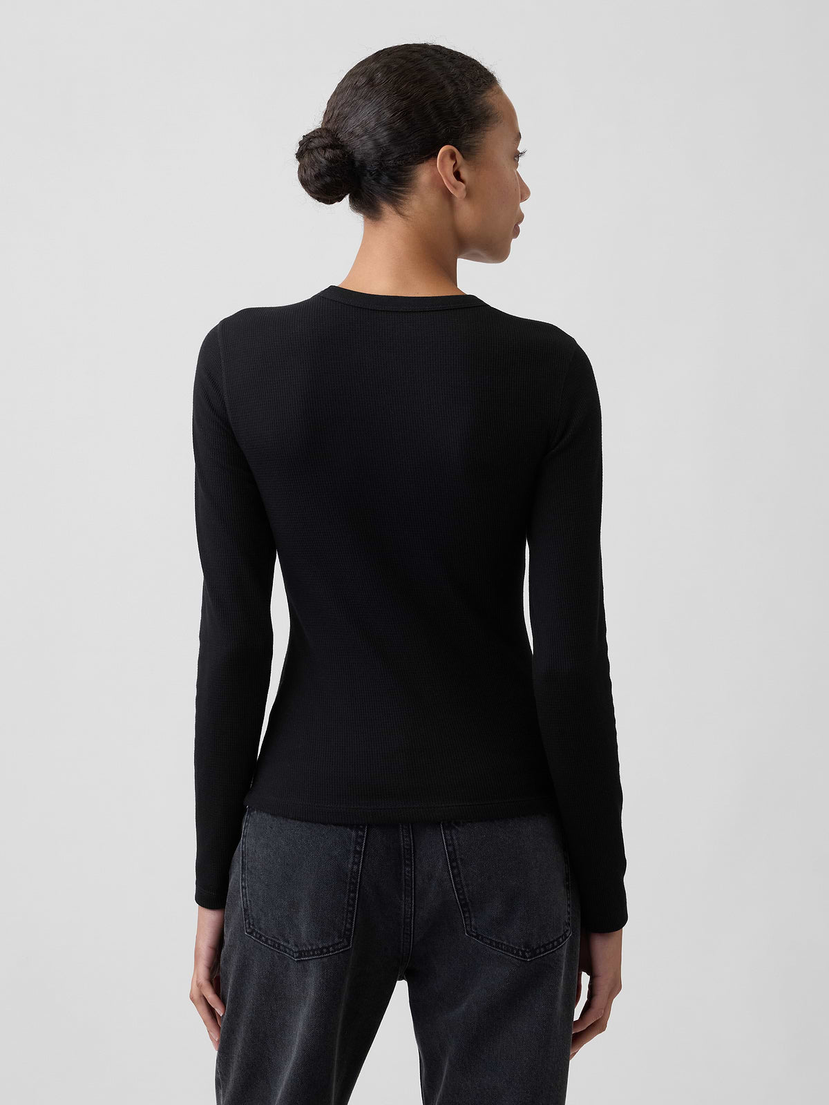 Waffle-Knit Crewneck T-Shirt
