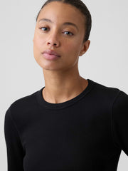 Waffle-Knit Crewneck T-Shirt