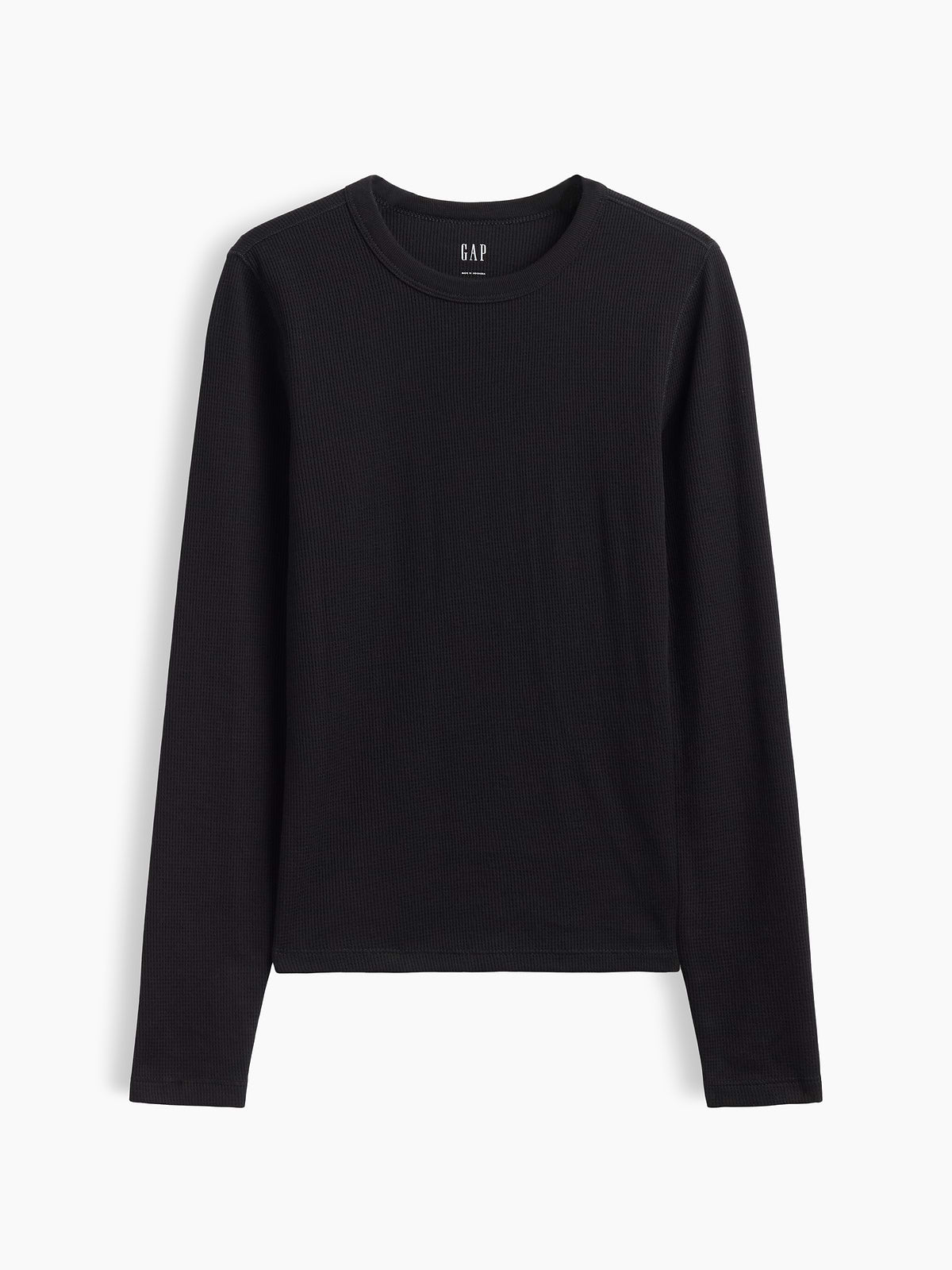 Waffle-Knit Crewneck T-Shirt