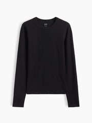 Waffle-Knit Crewneck T-Shirt