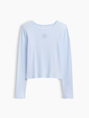 Kids Ribbed T-Shirt - Essential Blue Snowflake