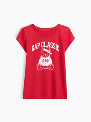 Kids Graphic T-Shirt - Red Logo Bear Holiday